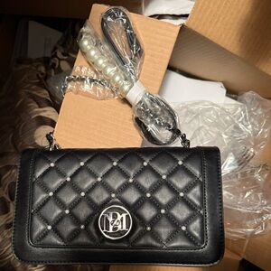Badgley Mischka Black Quilted Crossbody Bag NWT gorgeous